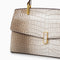 Emily | Elegant Blue Croc-Embossed Leather Tote Bag