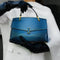 Emily | Elegant Blue Croc-Embossed Leather Tote Bag