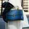 Emily | Elegant Blue Croc-Embossed Leather Tote Bag