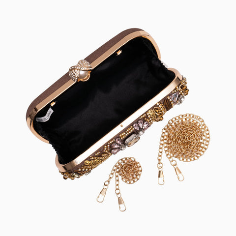 Evania | Handcrafted Embellished Evening Clutch – Opulent & Unique Design
