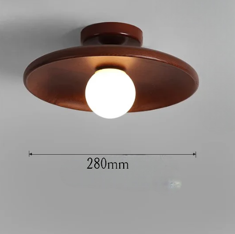 LUXELY modern wabi-sabi walnut wood and brass ceiling light 10