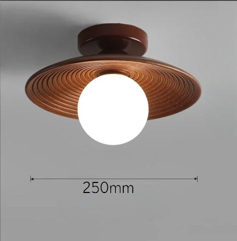 LUXELY modern wabi-sabi walnut wood and brass ceiling light 8