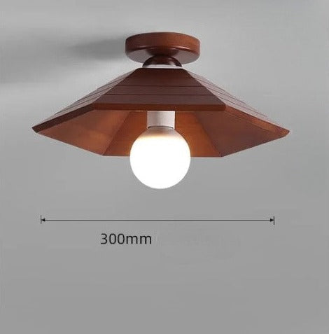 LUXELY modern wabi-sabi walnut wood and brass ceiling light 9
