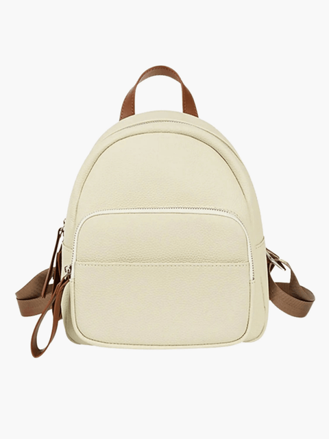 Elara | Cream Leather Mini Backpack – Chic & Compact