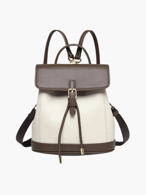 Olivienne | Two-Tone Leather Backpack – Chic & Versatile