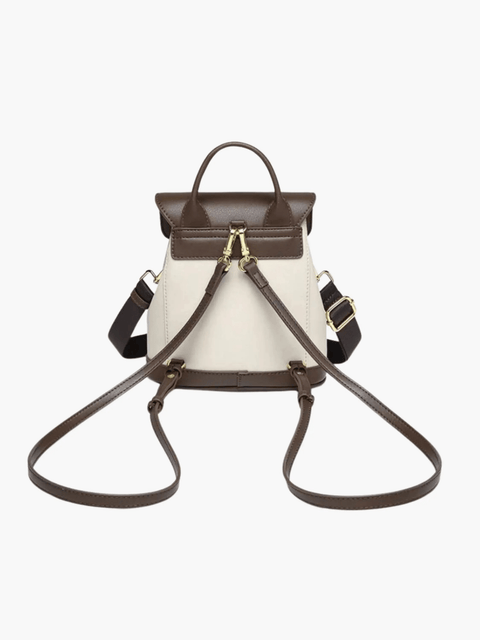 Olivienne | Two-Tone Leather Backpack – Chic & Versatile