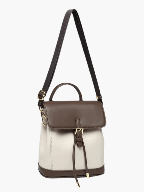 Olivienne | Two-Tone Leather Backpack – Chic & Versatile