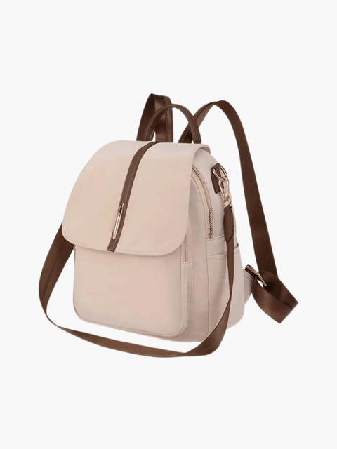 Ravienne | Chic Beige & Brown Convertible Backpack – Stylish Versatility