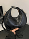 Zyphoria | Black Woven Leather Shoulder Bag