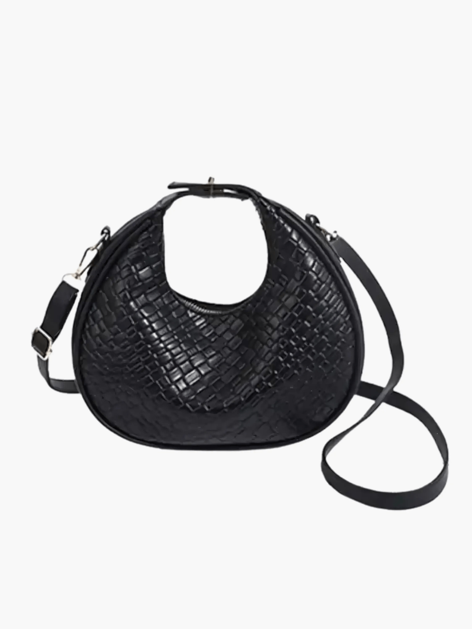 BlackFree Woven Shoulder Bag ブラック Lexi - Black Woven Classic Leather