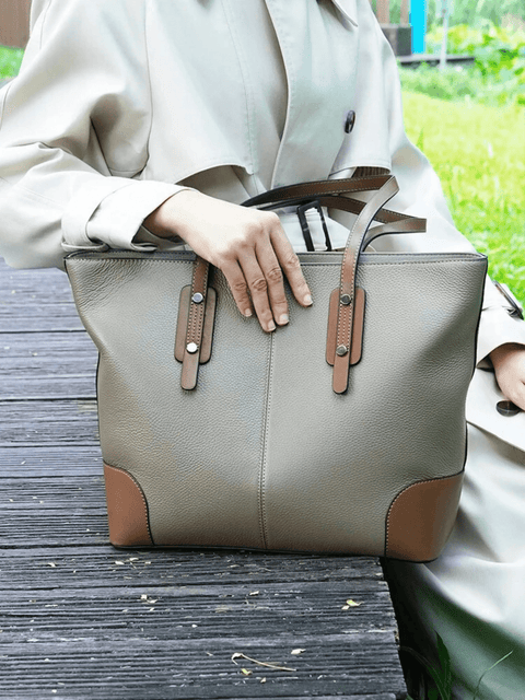 Elma | Classic Two-Tone Tote Bag – Everyday Elegance