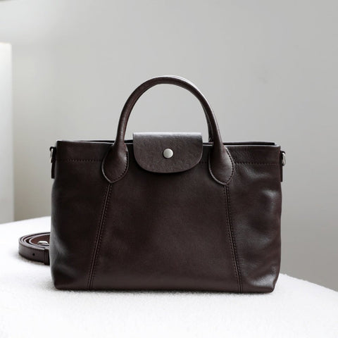 Evelyn | Brown Leather Tote Bag – Classic & Versatile