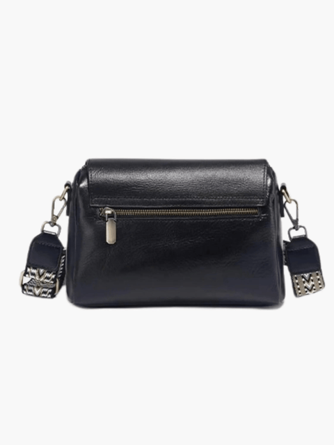 Aria | Black Leather Shoulder Bag