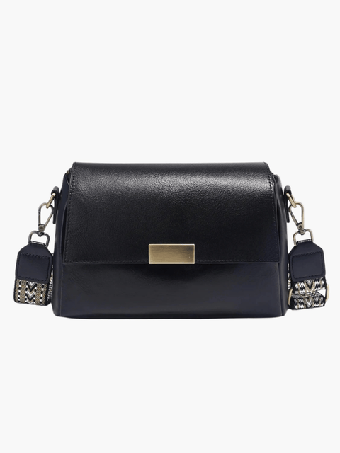 Aria | Black Leather Shoulder Bag