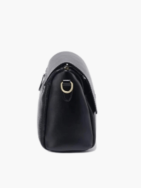 Aria | Black Leather Shoulder Bag