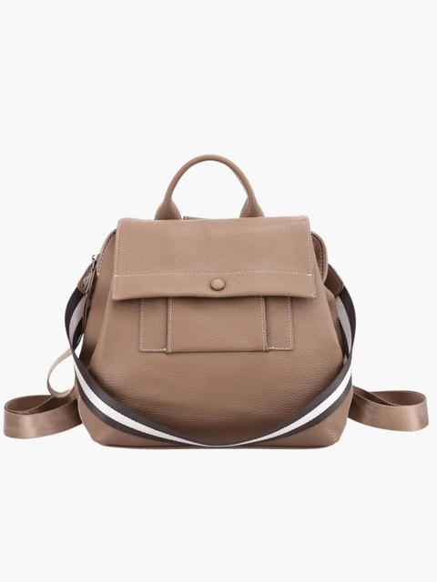 Ava | Modern Taupe Leather Backpack – Effortless Elegance