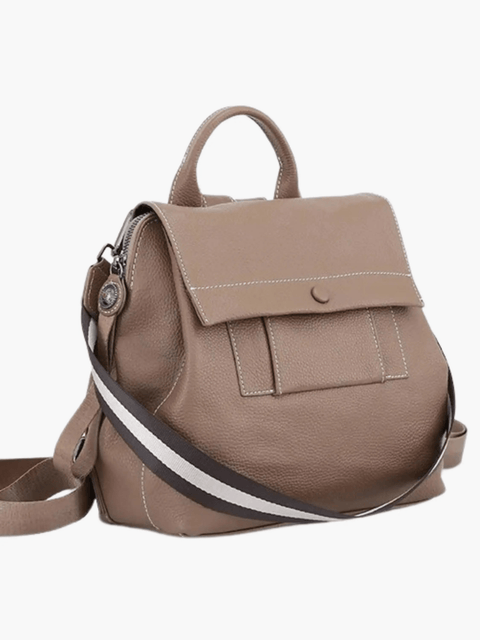 Ava | Modern Taupe Leather Backpack – Effortless Elegance