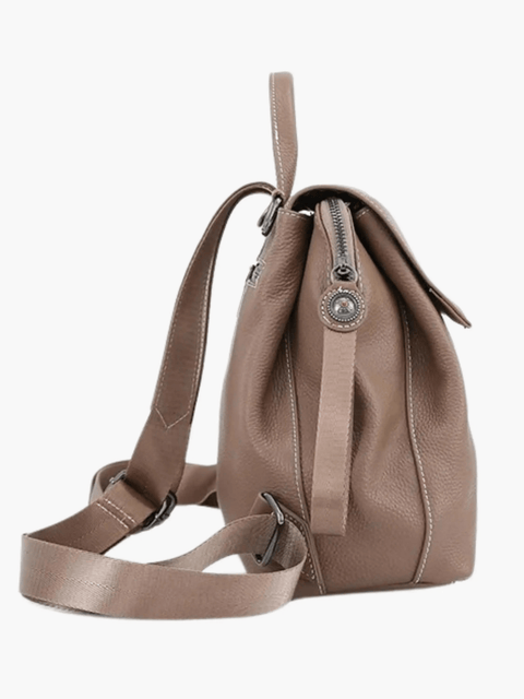 Ava | Modern Taupe Leather Backpack – Effortless Elegance