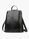 Zephira | Black Croc-Embossed Leather Backpack – Bold & Sophisticated