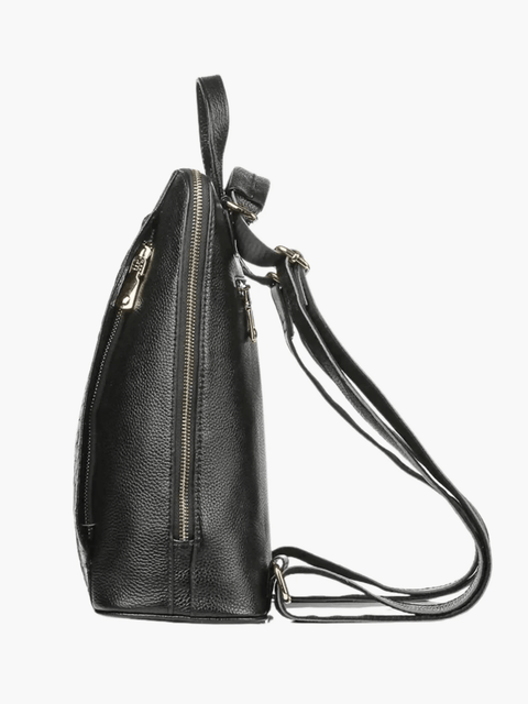 Zephira | Black Croc-Embossed Leather Backpack – Bold & Sophisticated